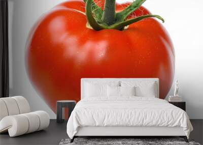 [Transparent Background PNG]Closeup of a Single Red Tomato on a White Background Wall mural